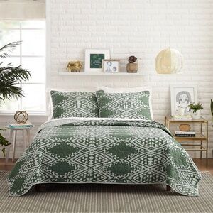 NWT King 3pc Aisha Quilt Set Green - Jungalow by Justina Blakeney